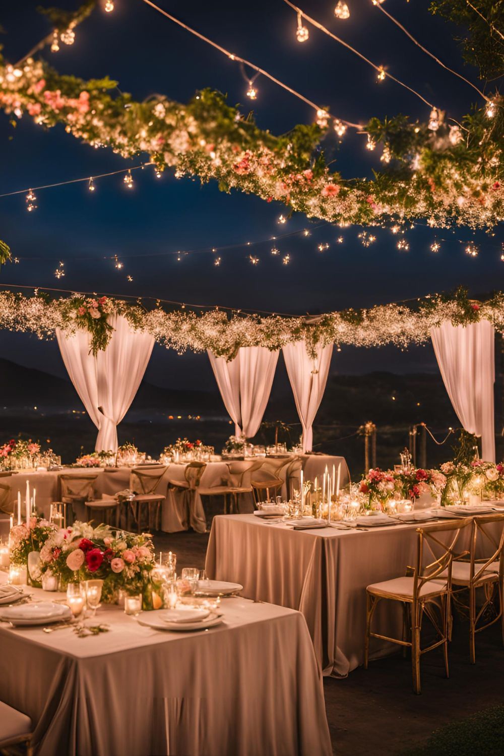 Romantic engagement dinner setup